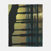 Sunset Ocean Beach Pier - Beach Sunset Fleecedecke (Vorderseite)