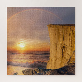 Sunset Ocean Cliff Puzzle