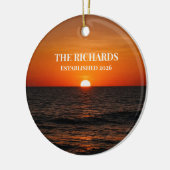 Sunset Ocean Custom Name Keramik Ornament (Links)