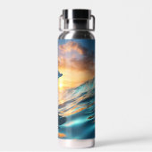 Sunset Ocean Dolphin Trinkflasche (Rückseite)