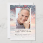 Sunset Ocean Foto Beerdigung Beileid Dankeskarte (Vorderseite)