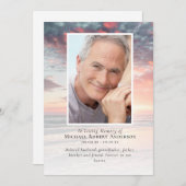 Sunset Ocean Foto Beerdigung Beileid Dankeskarte (Vorne/Hinten)