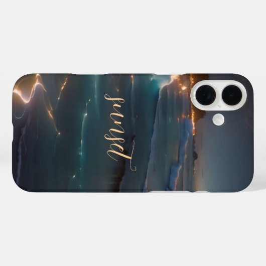 Sunset Ocean Mit Monogramm Case - Mate iPhone (Rückseite (Horizontal))