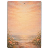 Sunset Ocean Oil Painting Clipboard Klemmbrett (Rückseite)