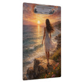 Sunset Ocean Oil Painting Clipboard Klemmbrett (Rechts)