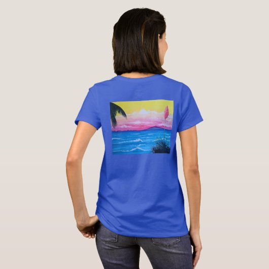 Sunset Ocean Orchids T-Shirt (Schwarz voll)