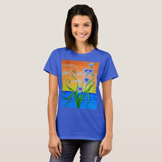 Sunset Ocean Orchids T-Shirt (Vorne ganz)