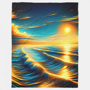 "Sunset Ocean Reverie" Fleecedecke