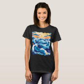 Sunset Ocean Waves T-Shirt – Artistic Sea and Sky (Vorne ganz)
