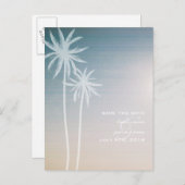 Sunset Ombré Beach Hochzeit Save the Date Ankündigungspostkarte (Vorne/Hinten)