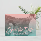 Sunset Ombre Gradient Foto Save the Date (Stehend Vorderseite)