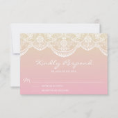 Sunset Ombre Lace Pattern Wedding RSVP (Vorderseite)