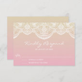 Sunset Ombre Lace Pattern Wedding RSVP (Vorne/Hinten)