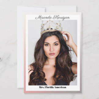 Sunset Ombre Pageant Autograph Card Einladung
