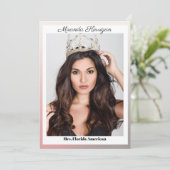 Sunset Ombre Pageant Autograph Card Einladung (Stehend Vorderseite)