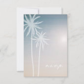 Sunset Ombré Palm Trees Beach Wedding UAWG RSVP Karte (Vorderseite)