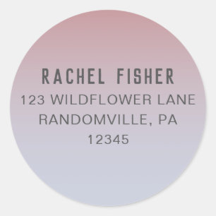 Sunset Ombre Round Return Address Labels Runder Aufkleber