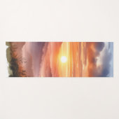 Sunset Ombre Serene Blue & Orange Sommergeschenk Yogamatte (Vorderseite (Horizontal))
