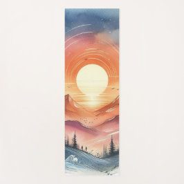 Sunset Ombre Serene Blue & Orange Sommergeschenk Yogamatte