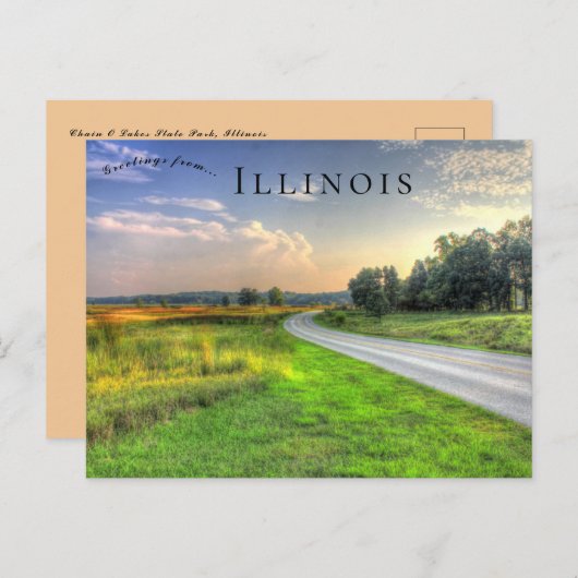 Sunset on Chain O Seen Staat Parco Civico-Ciani Postkarte (Vorne/Hinten)