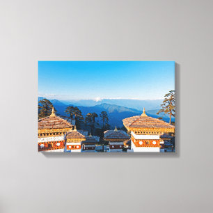 Sunset on Dochula Pass - Bhutan, Himalaya Leinwanddruck