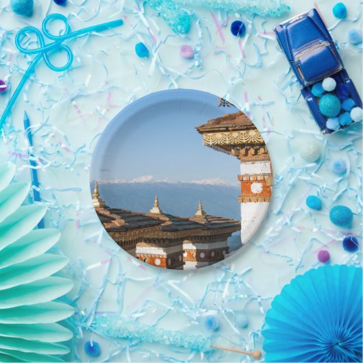 Sunset on Dochula Pass - Bhutan, Himalaya Pappteller (Party)