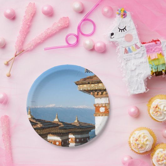 Sunset on Dochula Pass - Bhutan, Himalaya Pappteller (Party)