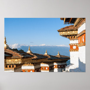 Sunset on Dochula Pass - Bhutan, Himalaya Poster