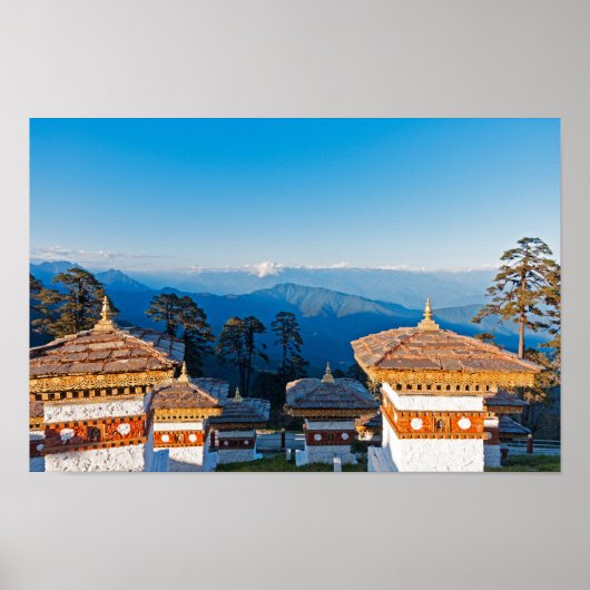 Sunset on Dochula Pass - Bhutan, Himalaya Poster (Vorne)