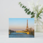 Sunset on Eiffel Tower and Pont Rouelle - Paris Postkarte (Stehend Vorderseite)