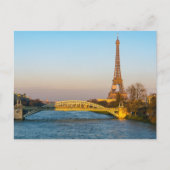 Sunset on Eiffel Tower and Pont Rouelle - Paris Postkarte (Vorderseite)