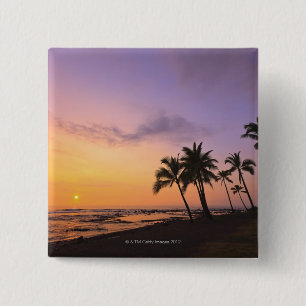Sunset on Kahaluu Bay in Kona, Hawaii 2 Button