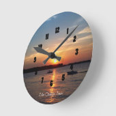 Sunset on Lake Okoboji, Iowa Runde Wanduhr (Winkel)