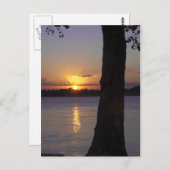 Sunset on Mississippi River Postkarte (Vorne/Hinten)