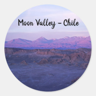 Sunset on Moon Valley - Chile Runder Aufkleber