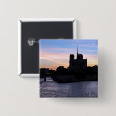 Sunset on Notre Dame de Paris Button (Vorne & Hinten)