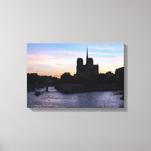 Sunset on Notre Dame de Paris Leinwanddruck (Vorderseite)