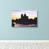 Sunset on Notre Dame de Paris Leinwanddruck (Insitu (Holzboden))