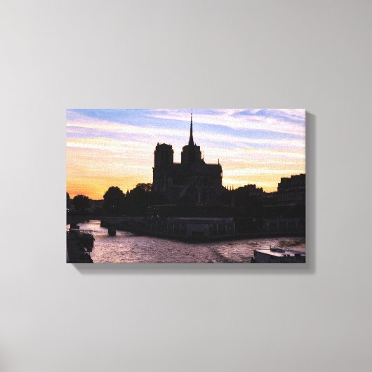 Sunset on Notre Dame de Paris Leinwanddruck (Vorderseite)