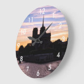 Sunset on Notre Dame de Paris - Paris, Frankreich Große Wanduhr (Winkel)