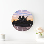 Sunset on Notre Dame de Paris - Paris, Frankreich Große Wanduhr (Zuhause)
