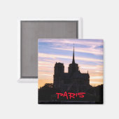 Sunset on Notre Dame de Paris - Paris, Frankreich Magnet (Vorderseite/Rückseite)