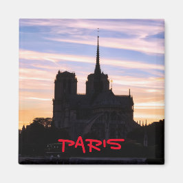 Sunset on Notre Dame de Paris - Paris, Frankreich Magnet