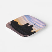 Sunset on Notre Dame de Paris - Paris, Frankreich Pappteller (Gewinkelt)