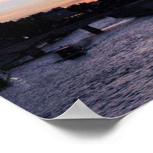 Sunset on Notre Dame de Paris Poster (Ecke)