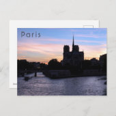 Sunset on Notre Dame de Paris Postkarte (Vorne/Hinten)