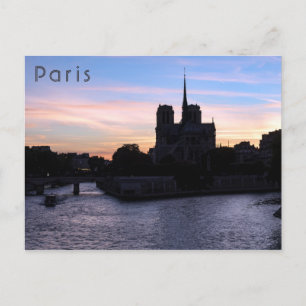 Sunset on Notre Dame de Paris Postkarte