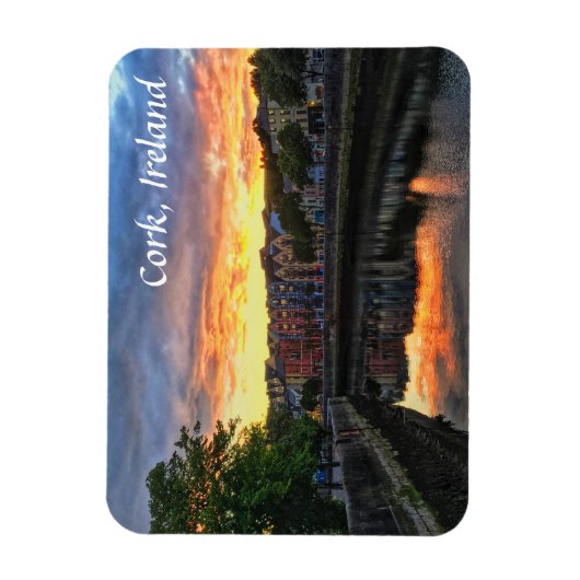 Sunset on River Lee, Cork Ireland Magnet (Vertikal)