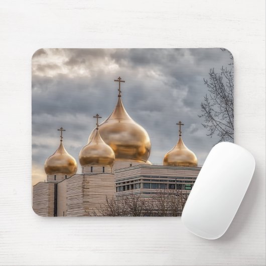 Sunset on Russian Orthodox Cathedral in Paris Mousepad (Mit Mouse)