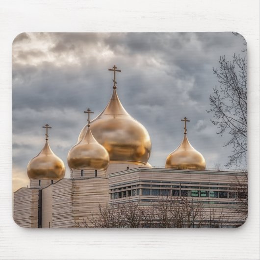 Sunset on Russian Orthodox Cathedral in Paris Mousepad (Vorne)